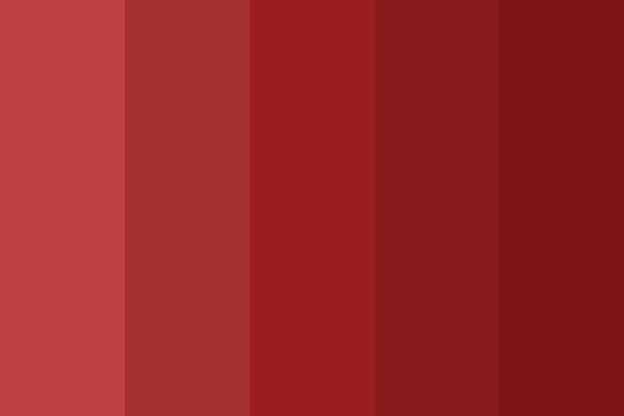 5 shades of red Color Palette