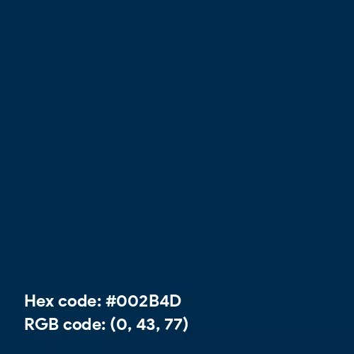 Dark Ocean Blue color hex code is 002B4D