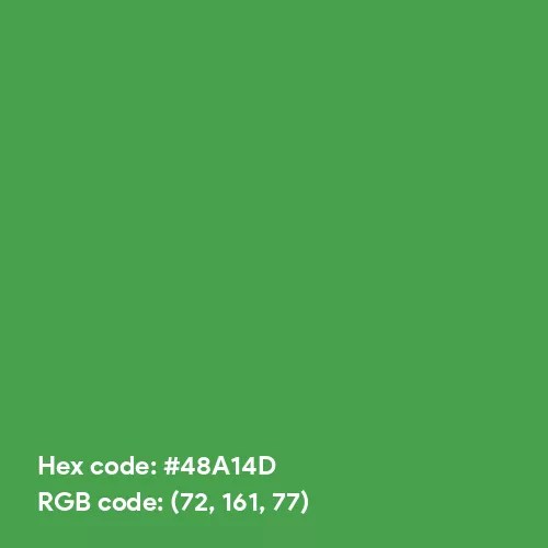 Matte Green color hex code is 48A14D