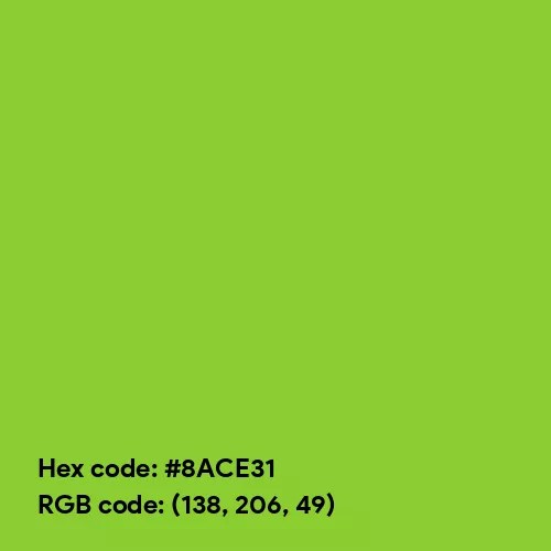 Tree Frog Green color hex code is 8ACE31