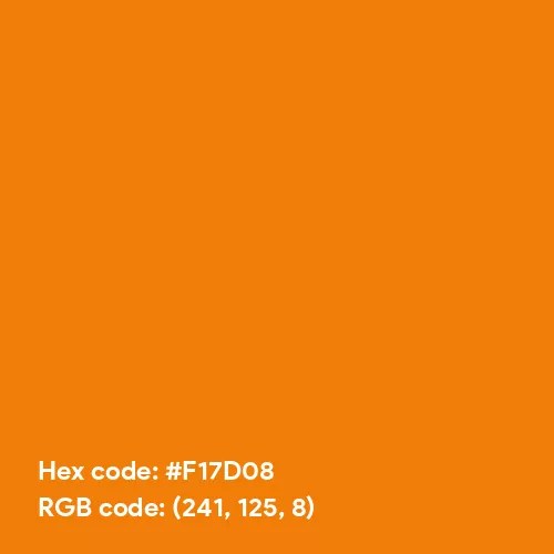Thanksgiving Orange color hex code is F17D08
