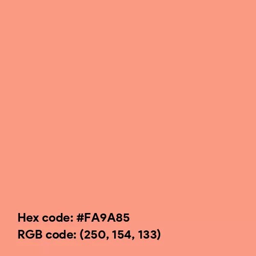 Peach Pink color hex code is FA9A85