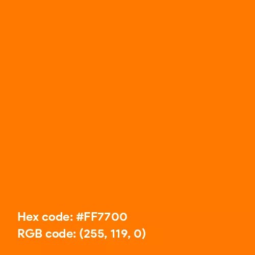Fire Orange color hex code is FF7700