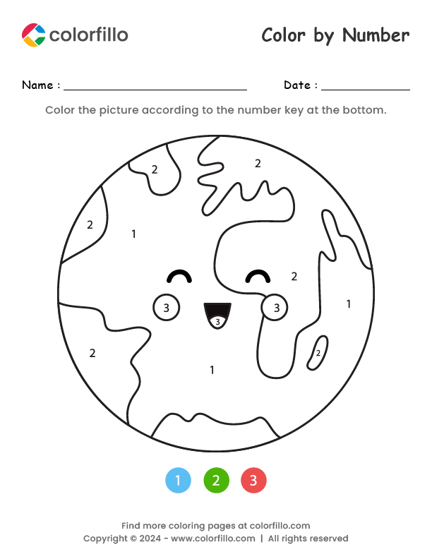 Free Online Earth Color by Number colorfillo