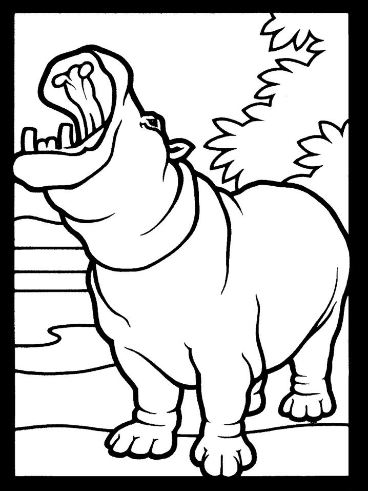Hippo Face Coloring Page Coloring Pages
