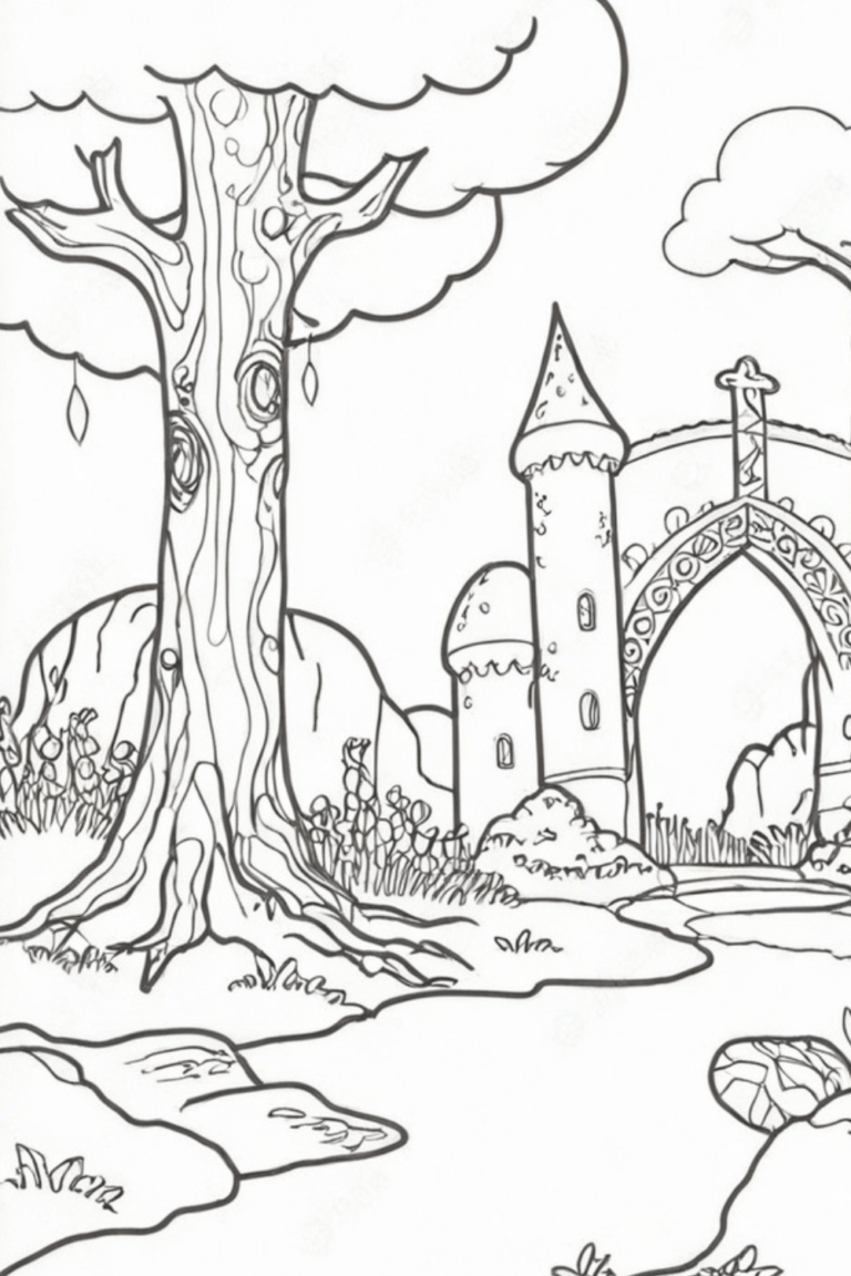 Fantasy Landscape Coloring Pages