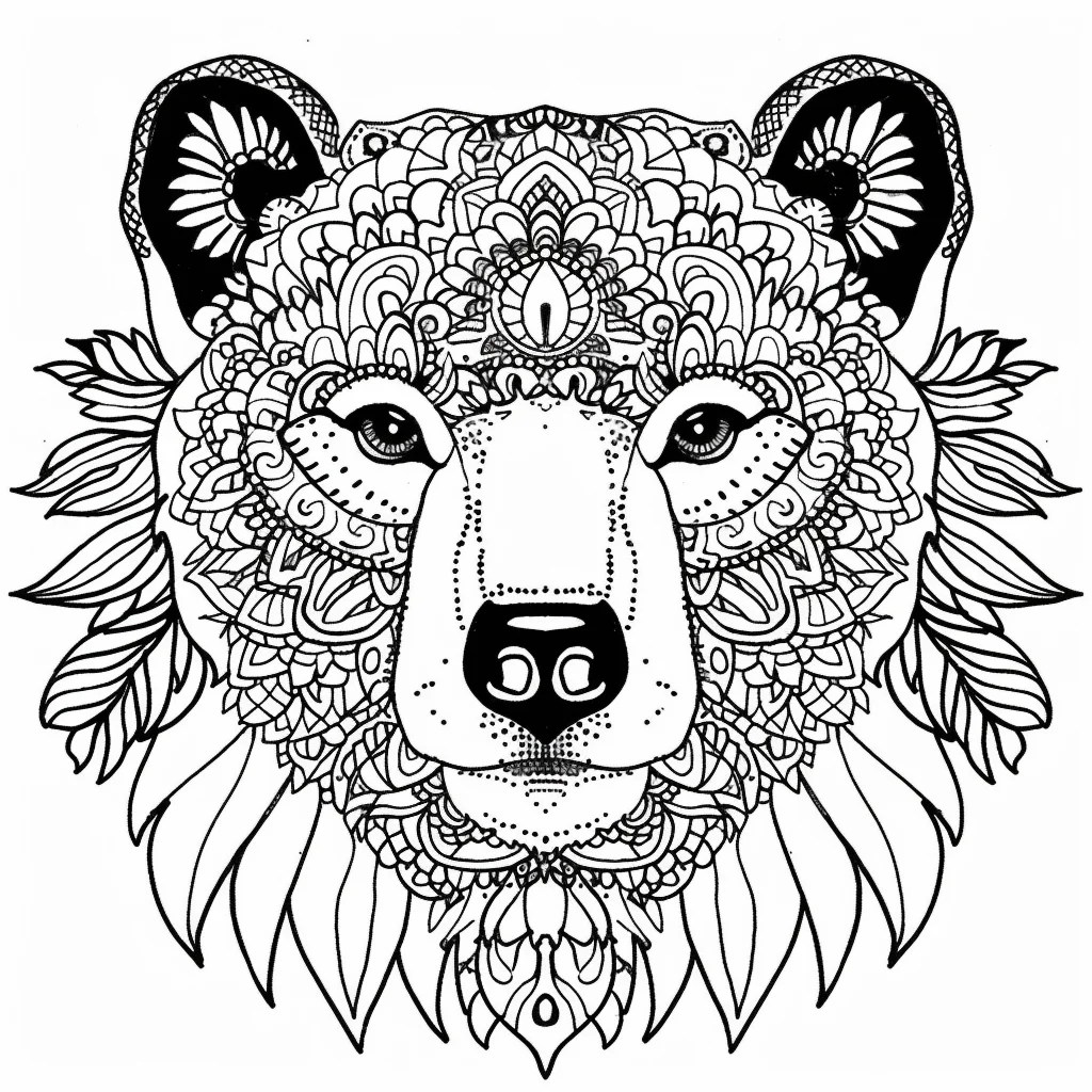 Bear Mandala Coloring Pages