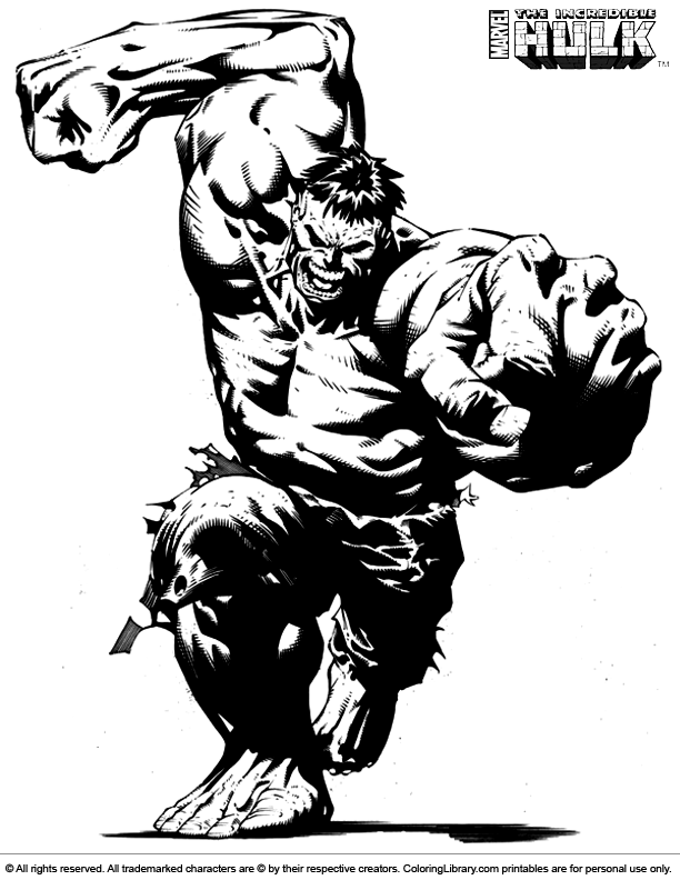 Incredible Hulk Fist Coloring Pages