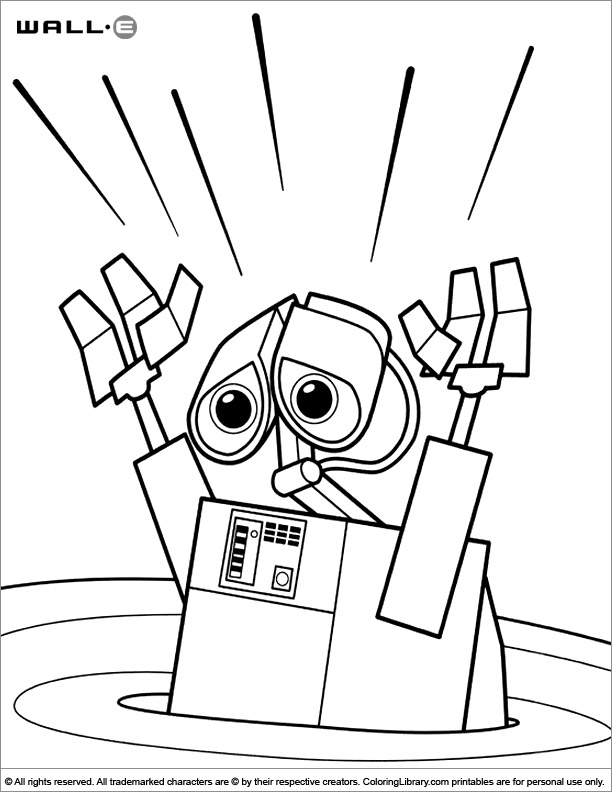 WALL E free printable coloring page Coloring Library