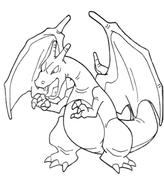 Charizard Coloring Sheet coloring page & book for kids.