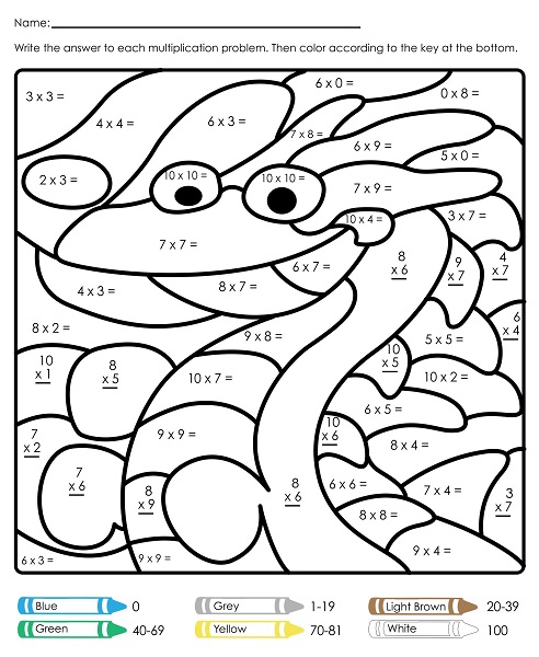 Coloring Pages Math Multiplication & coloring book.