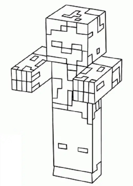 Minecraft Zombie Villager Coloring Pages & book for kids.