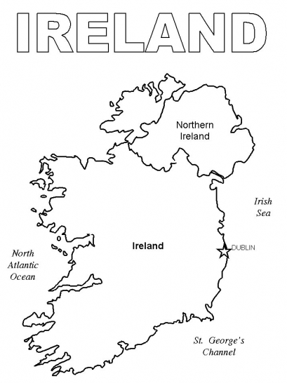 Printable ireland-map - Coloringpagebook.com