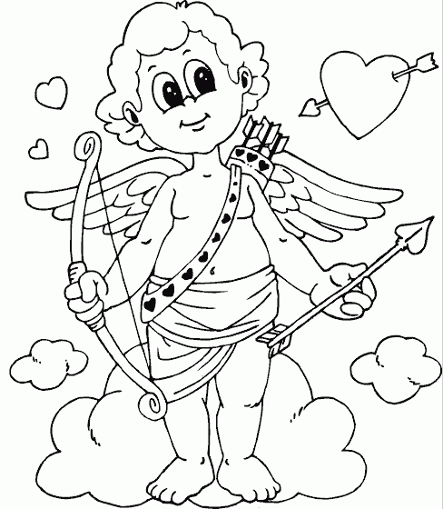 Printable Cupid Coloring Page & Coloring Book