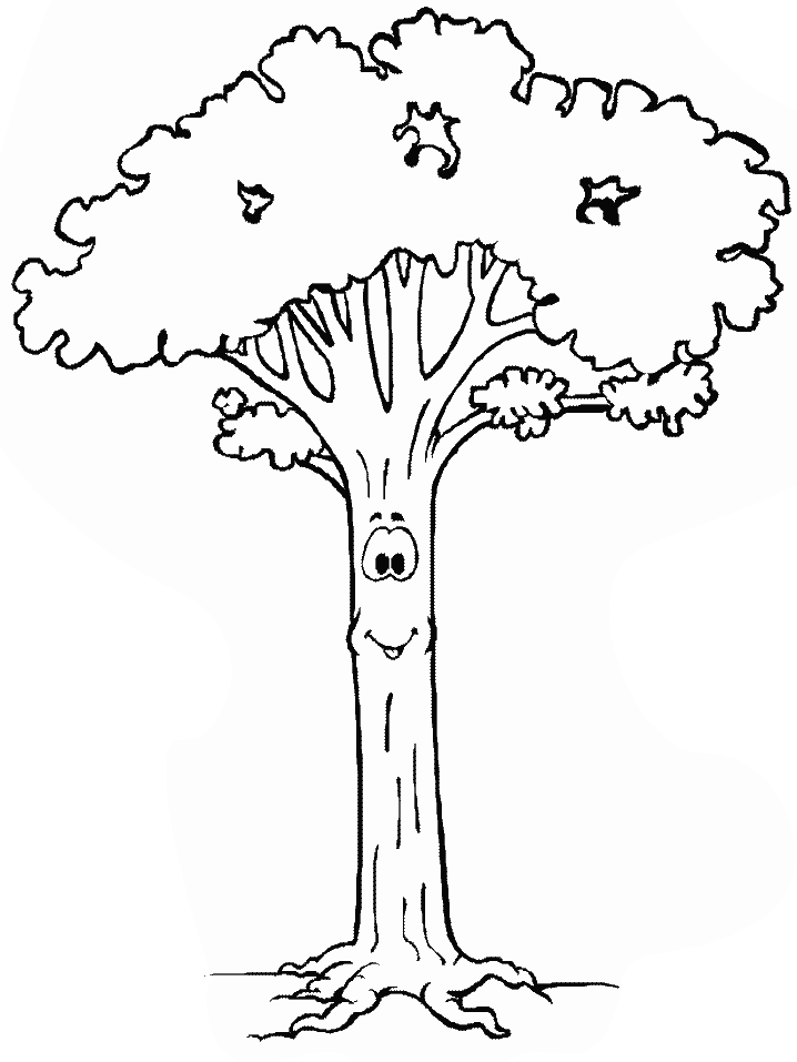 Tall Cartoon Tree Coloring Pages coloring page & coloring book.