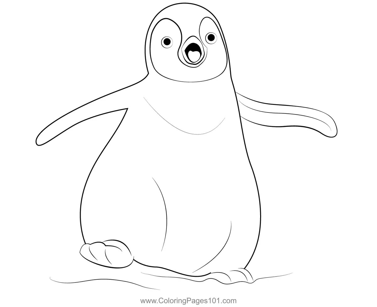 Beautiful Penguin Coloring Page for Kids Free Penguins Printable