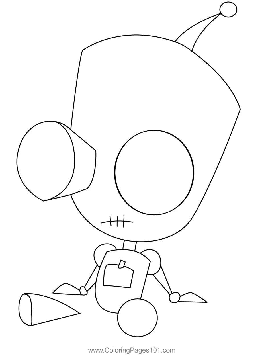 Gir Coloring Page for Kids Free Invader Zim Printable Coloring Pages Online for Kids