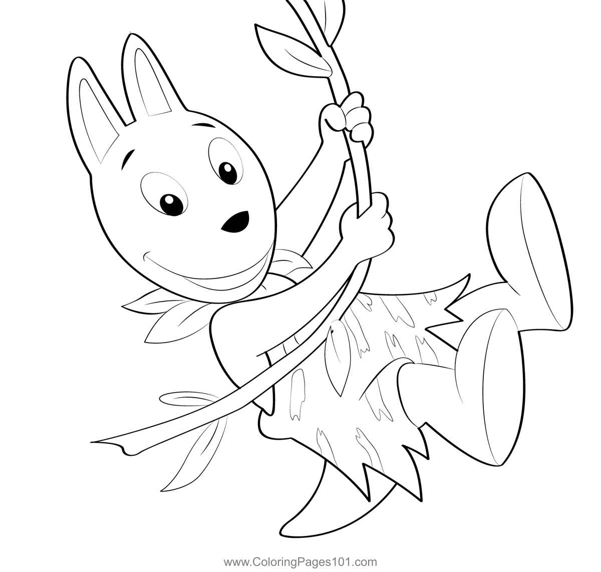 Austin Hanging On Rope Coloring Page for Kids Free The Backyardigans