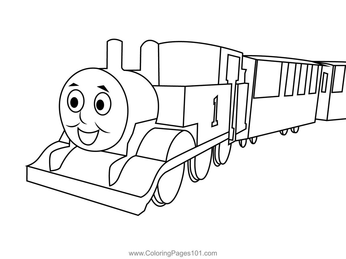 Thomas The Blue Engine Coloring Page for Kids Free Thomas & Friends