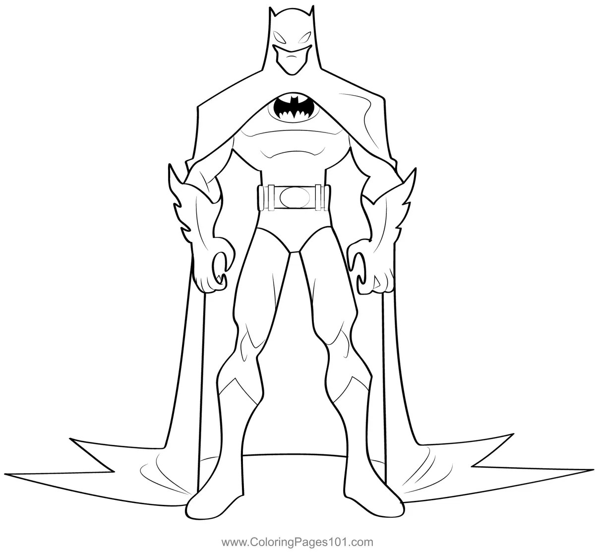 Standing Batman Coloring Page for Kids Free Batman Printable Coloring