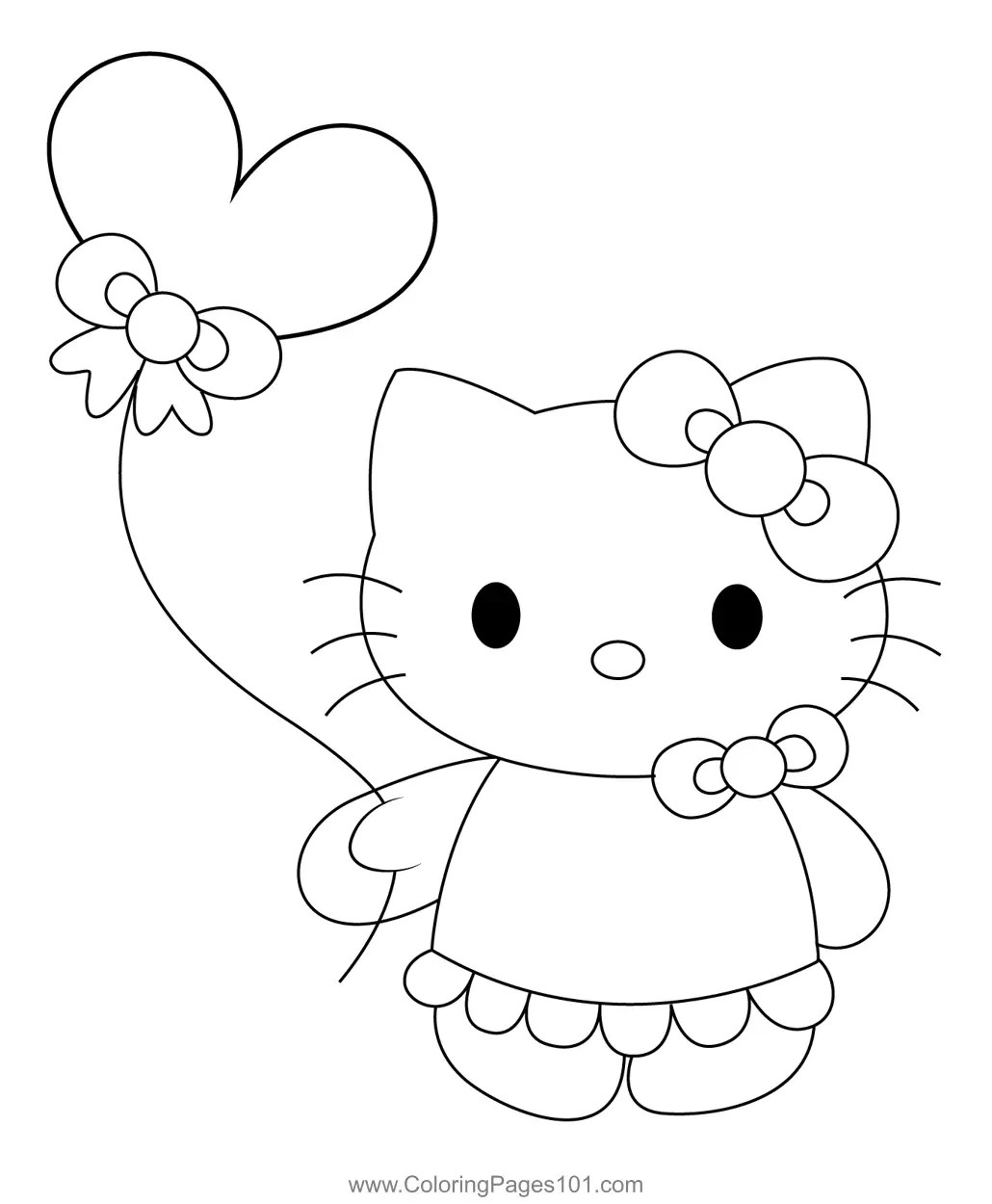Cut Hello Kitty Coloring Page for Kids Free Hello Kitty Printable