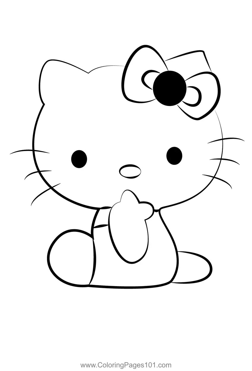 Hello Kitty 1 Coloring Page for Kids Free Hello Kitty Printable