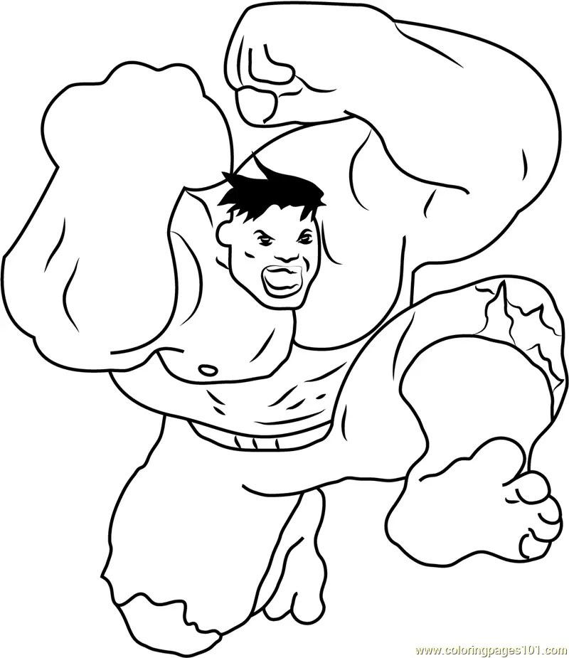 Angry Hulk Coloring Page for Kids Free Hulk Printable Coloring Pages