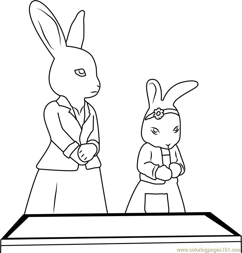 Peter Rabbit and Lily Bobtail Coloring Page Free Peter Rabbit Coloring Pages