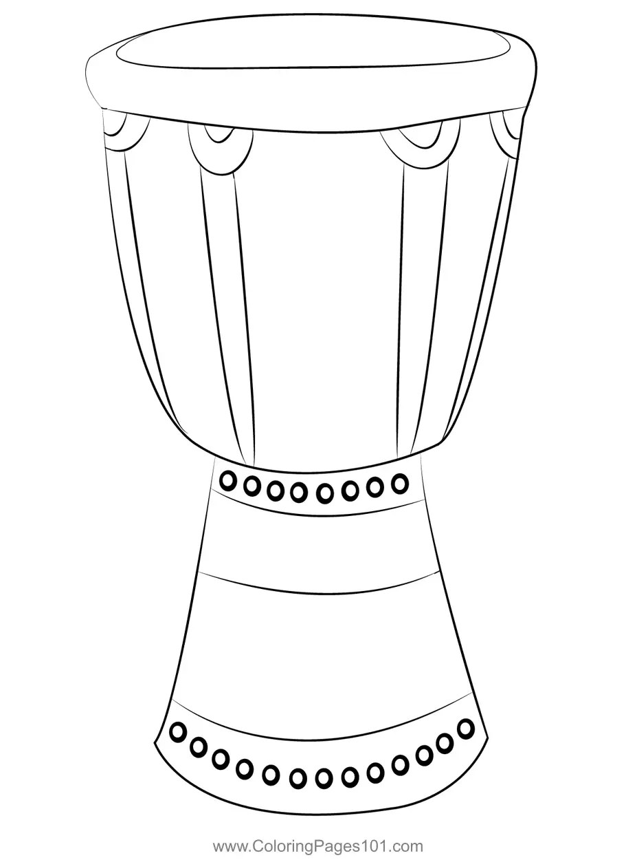 Bongo Drum 2 Coloring Page for Kids Free Drum Printable Coloring
