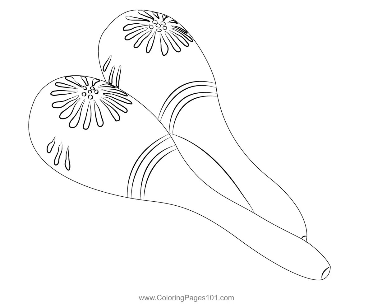 Polliacks Mexican Maracas Coloring Page for Kids Free Maraca