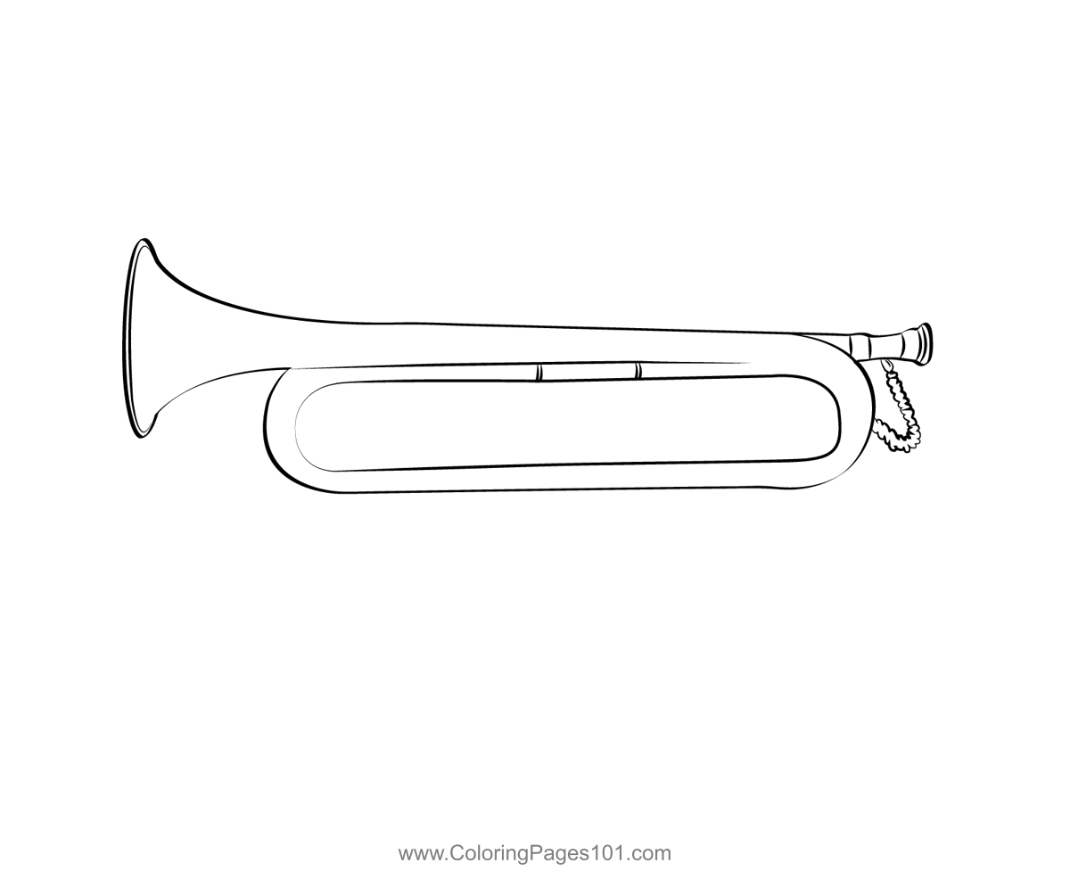 India Trumpet Coloring Page for Kids Free Trumpet Printable Coloring