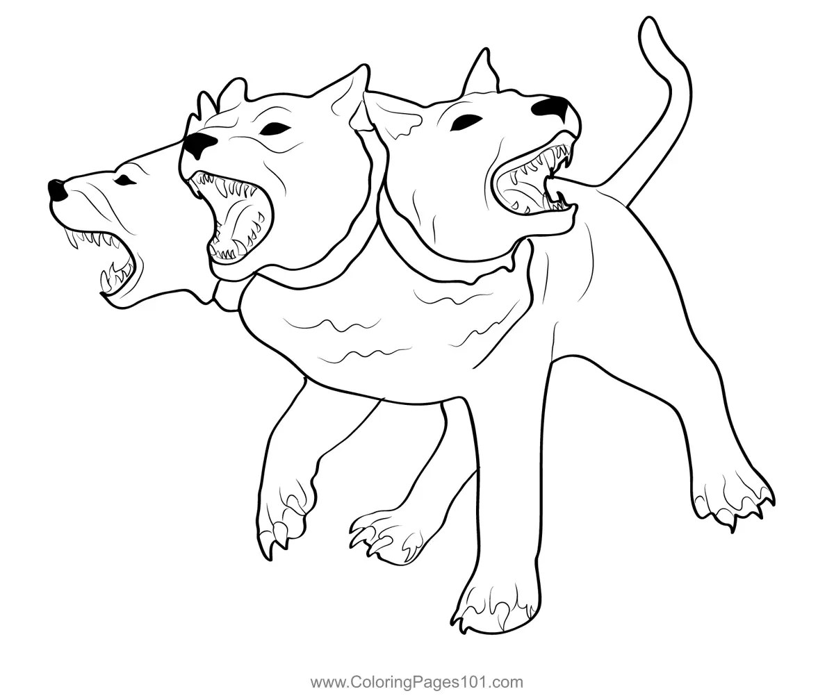 Cerberus Coloring Page for Kids Free Cerberus Printable Coloring Pages Online for Kids