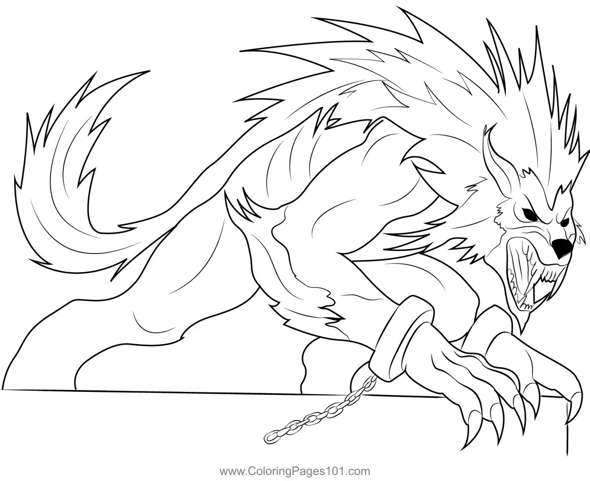 Werewolf8 Coloring Page for Kids Free Werewolves Printable Coloring