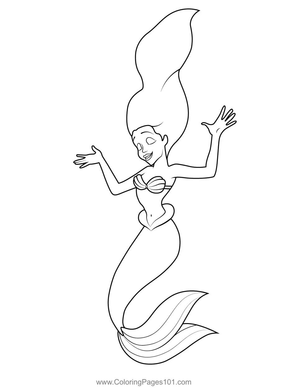 Beautiful Ariel Coloring Page for Kids Free Ariel Printable Coloring