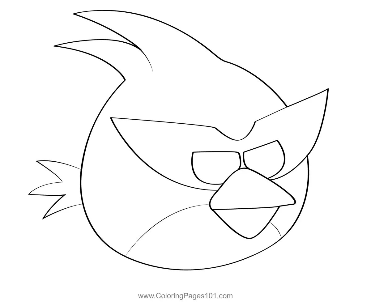Space Red Bird Coloring Page for Kids Free Angry Birds Printable