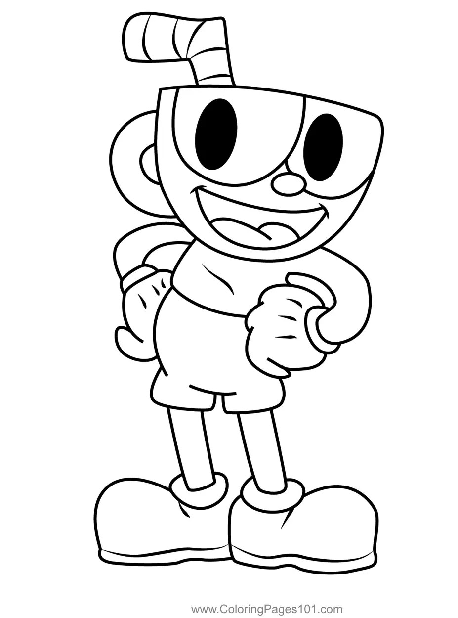 Cuphead Cuphead Coloring Page for Kids Free Cuphead Printable Coloring Pages Online for Kids