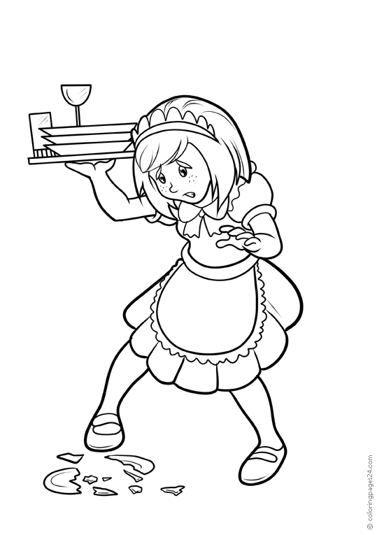 Waiter Waitress Coloring Pages