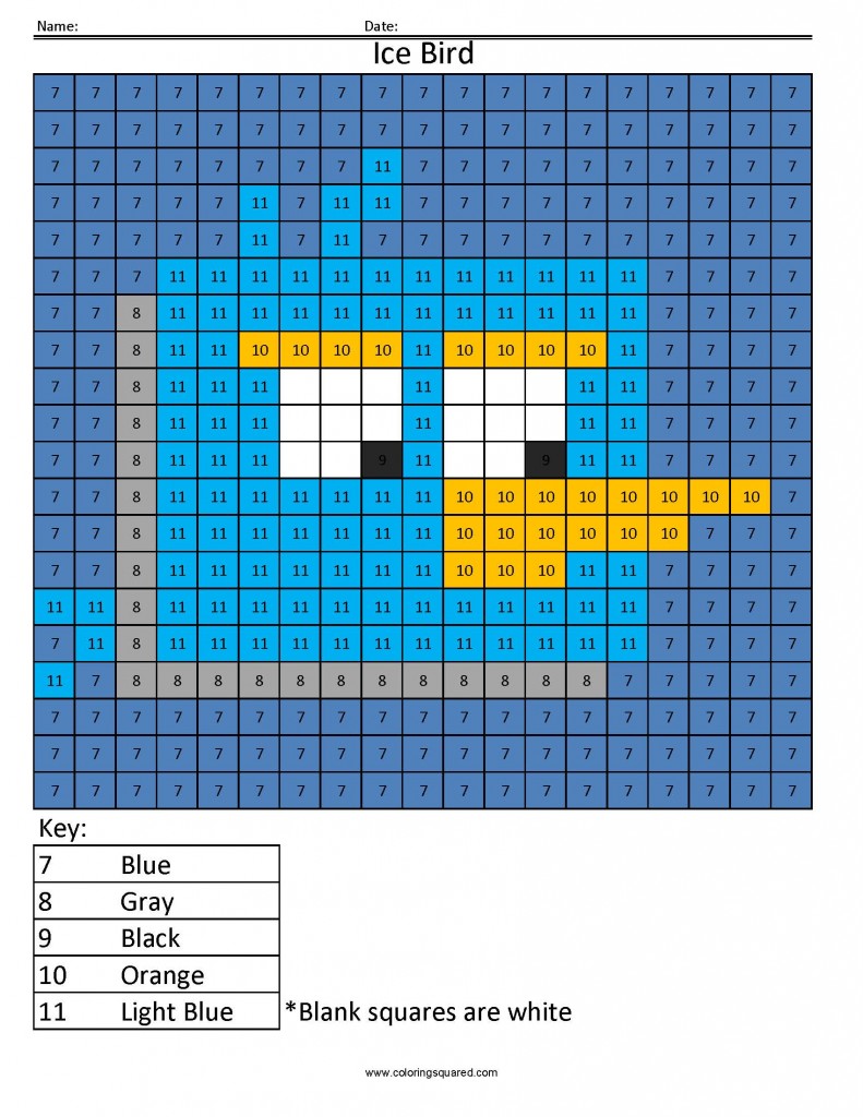 CN7 Square Bird free color by number angry birds Coloring Squared