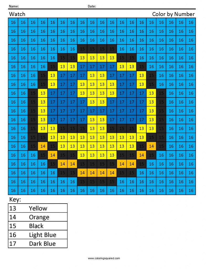 Watch Color by Number Coloring Squared