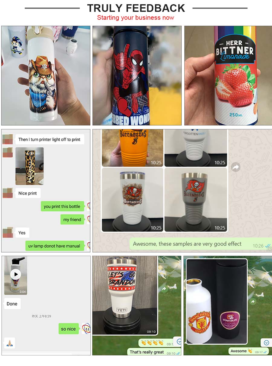 Cylindrical 360 UV printer for tumbler bottles can coolers uv