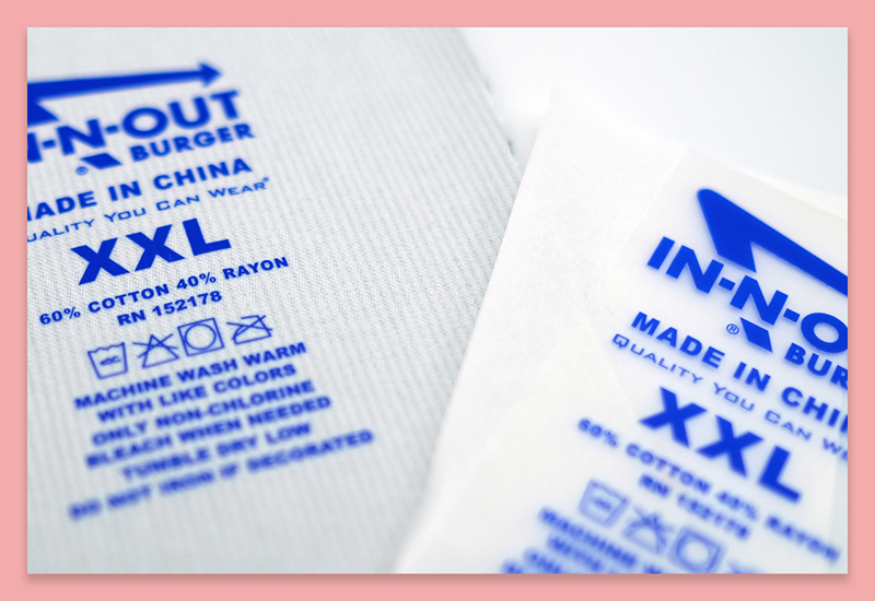 High Quality Custom Printed PET Tagless Heat Transfer Clothing Care