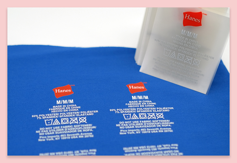 High Quality Custom Printed PET Tagless Heat Transfer Clothing Care