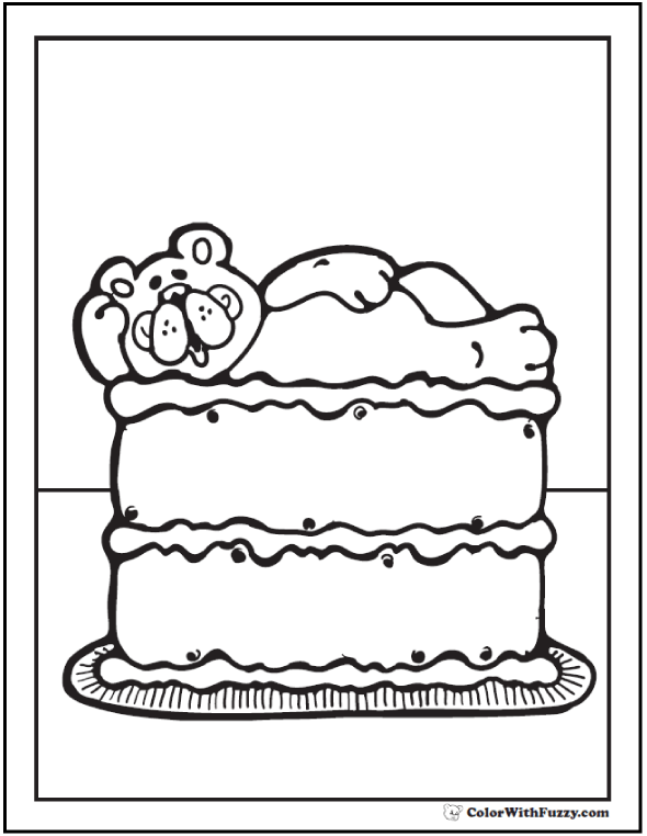 20+ Cake Coloring Pages Customize PDF Printables