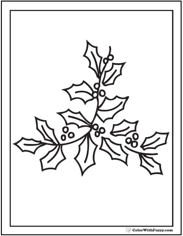 Holly Leaf Coloring Page