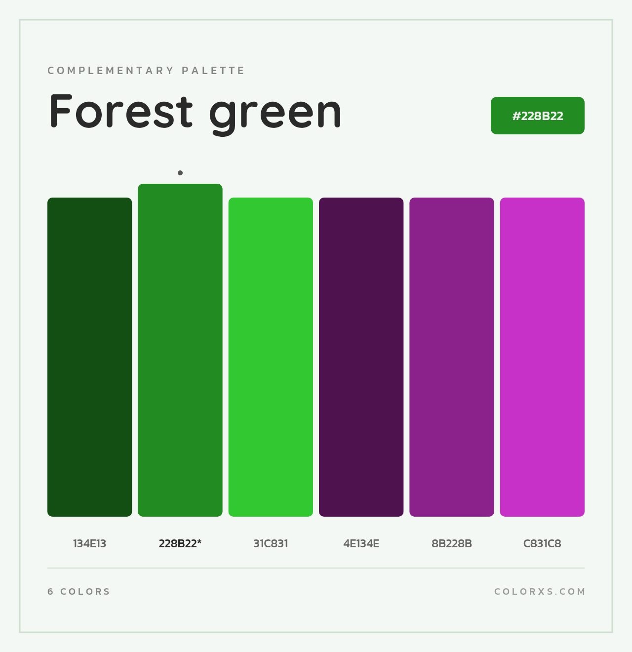 Forest green color palettes
