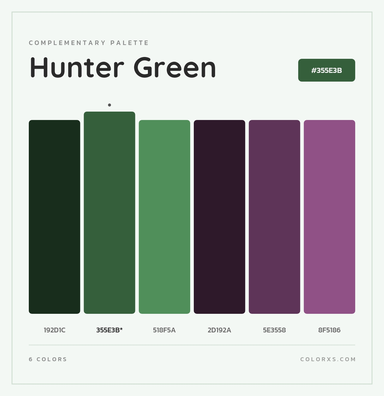 Hunter Green color palettes