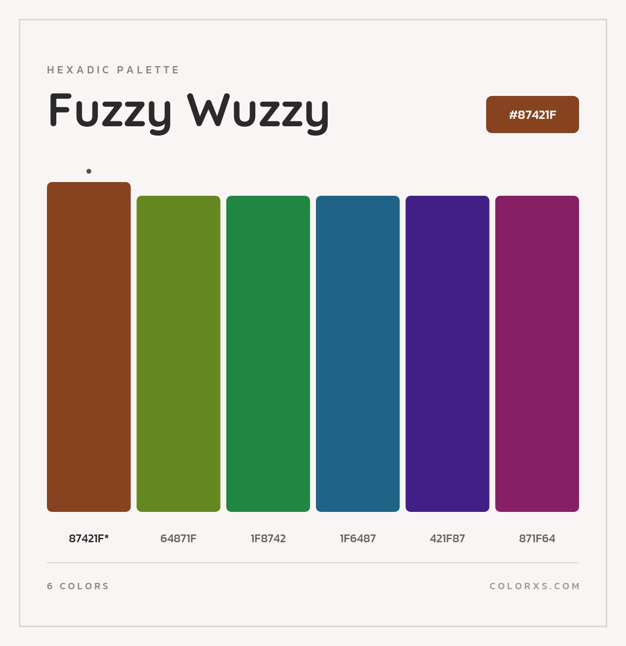 Fuzzy Wuzzy color palettes