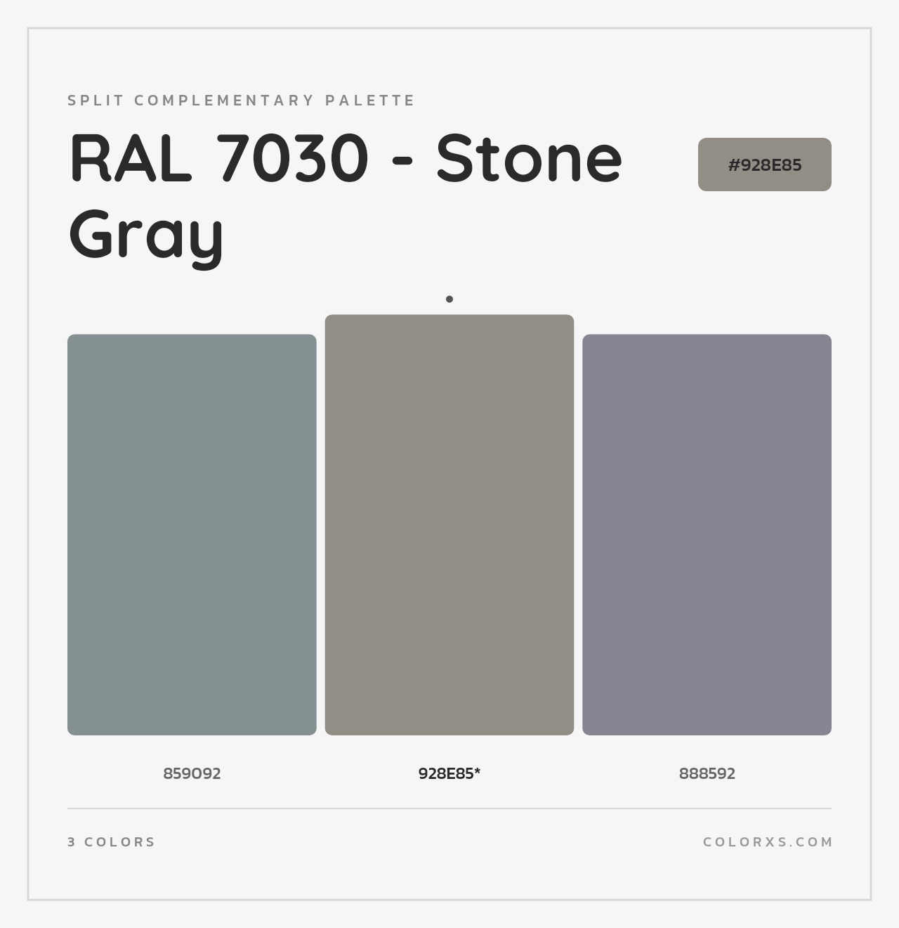 RAL 7030 Stone Gray color palettes