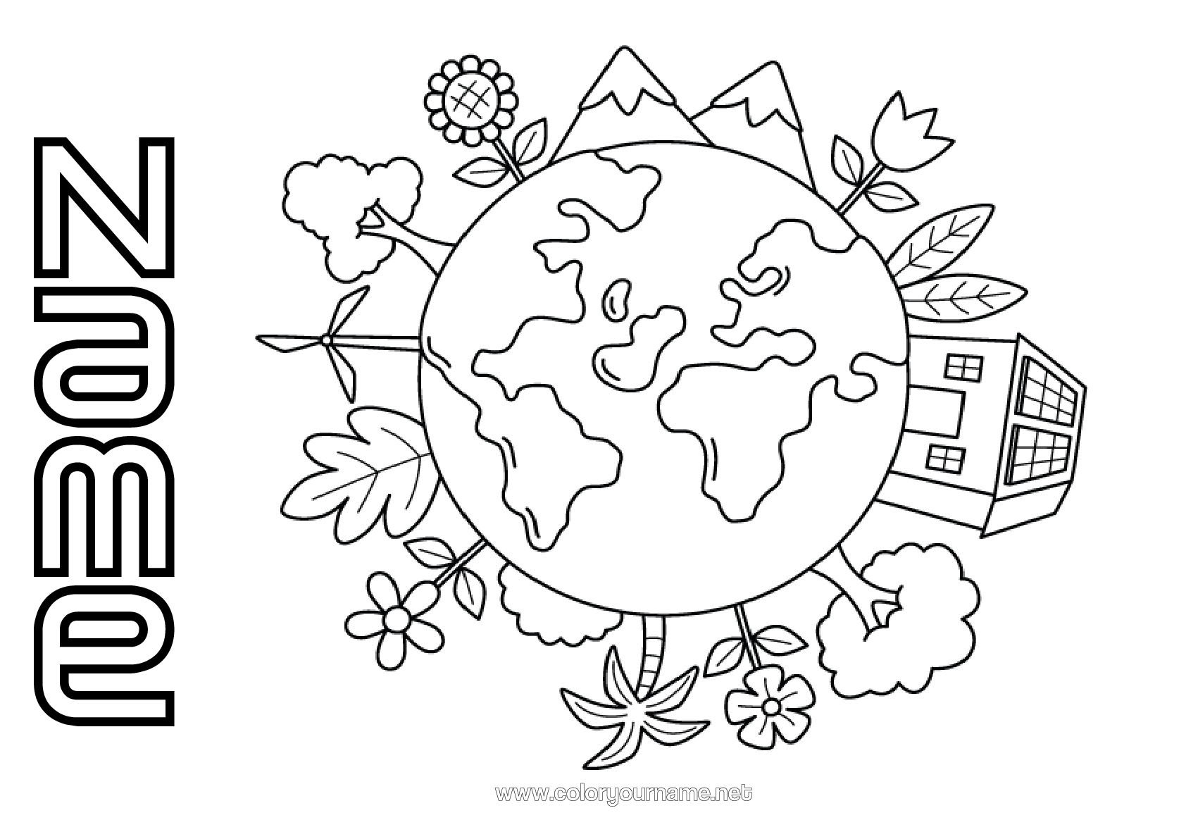 World Globe Coloring Pages