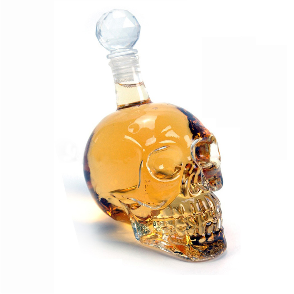 1000ml Crystal Skull Head Vodka Whiskey Shot Wine Glass Bottle Home Bar
